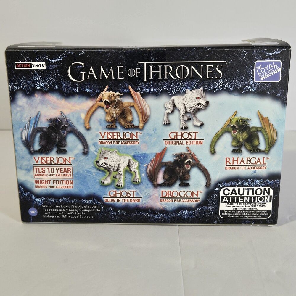 The Loyal Subjects Game Of Thrones Rhaegal Action Vinyl Figure Green Dragon NIB - Picture 7 of 8